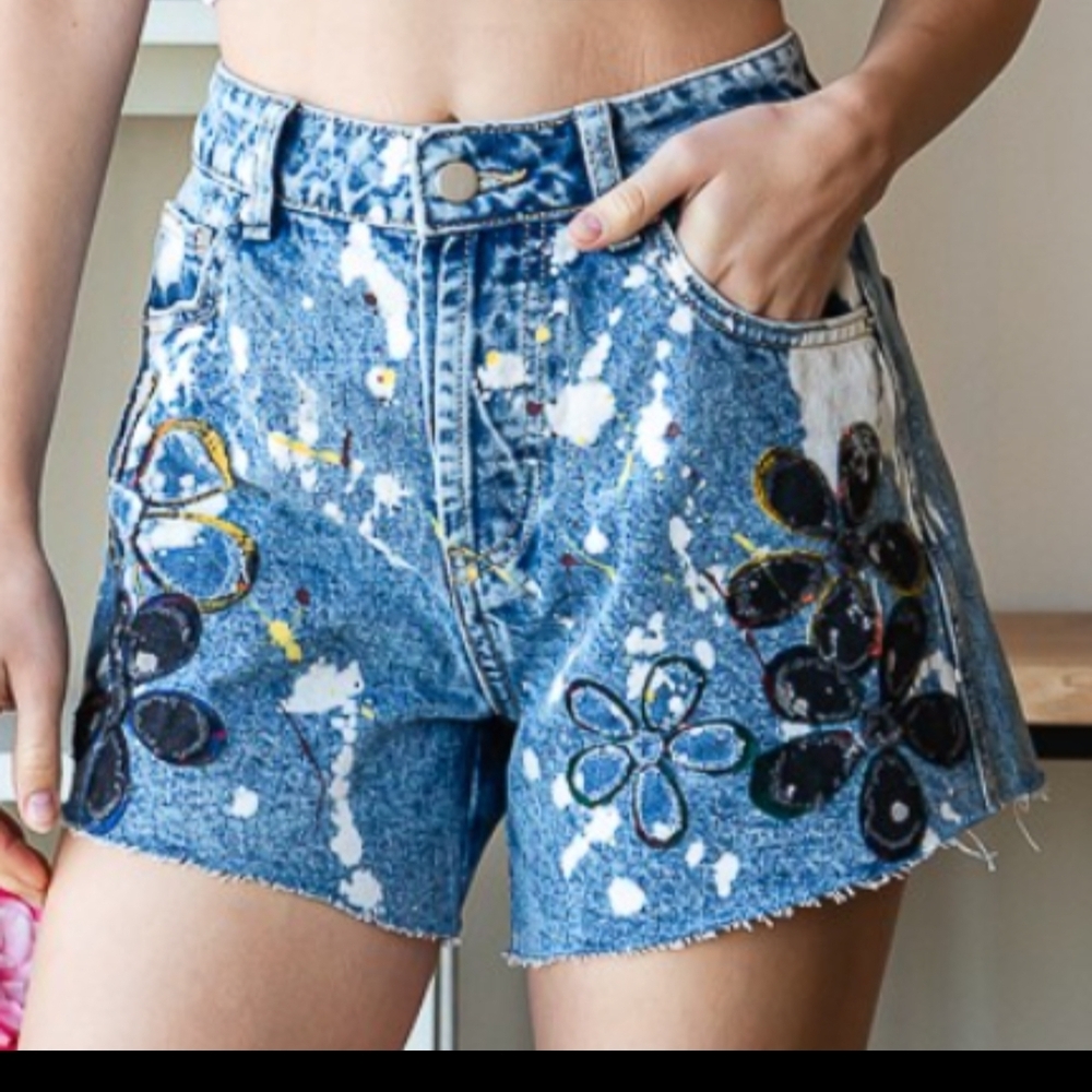 Oli & Hali Artistic Blue Jean Shorts